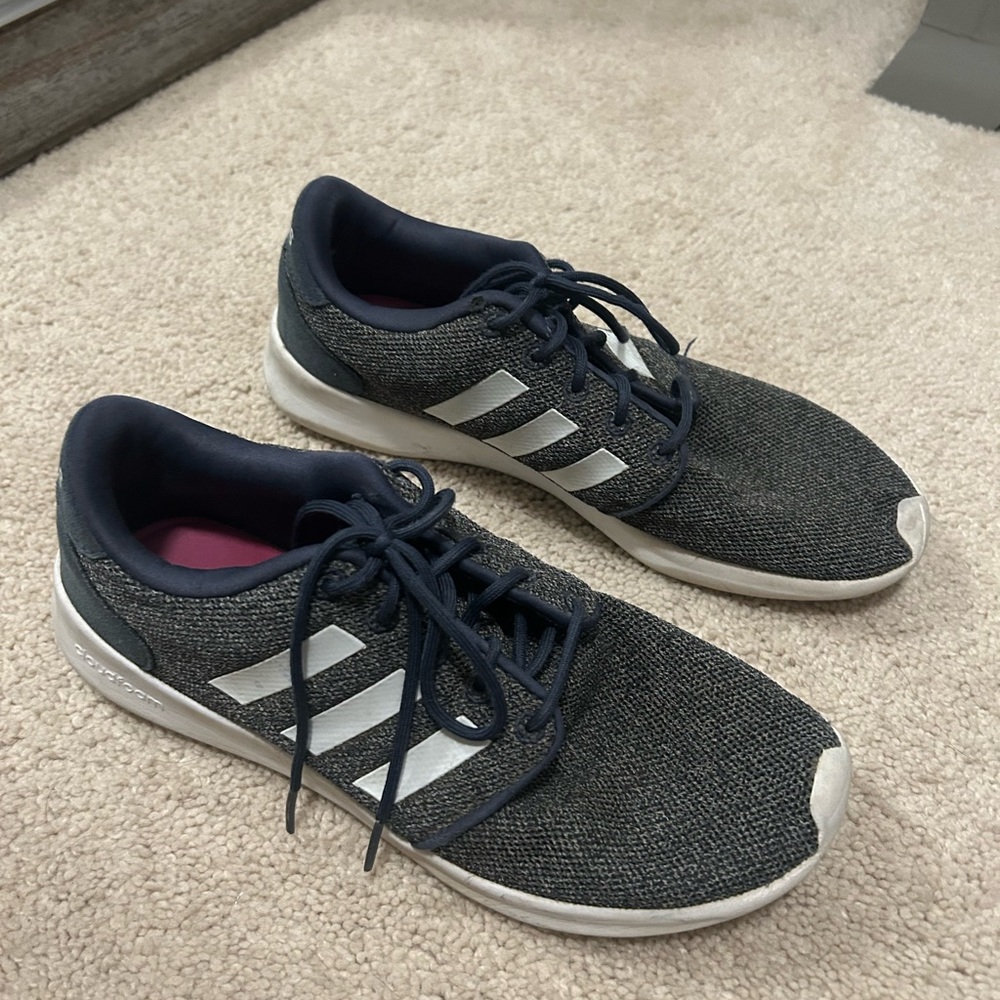 Adidas gray and White Athletic Shoes